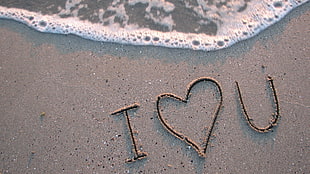 gray sand, sand, love, heart HD wallpaper