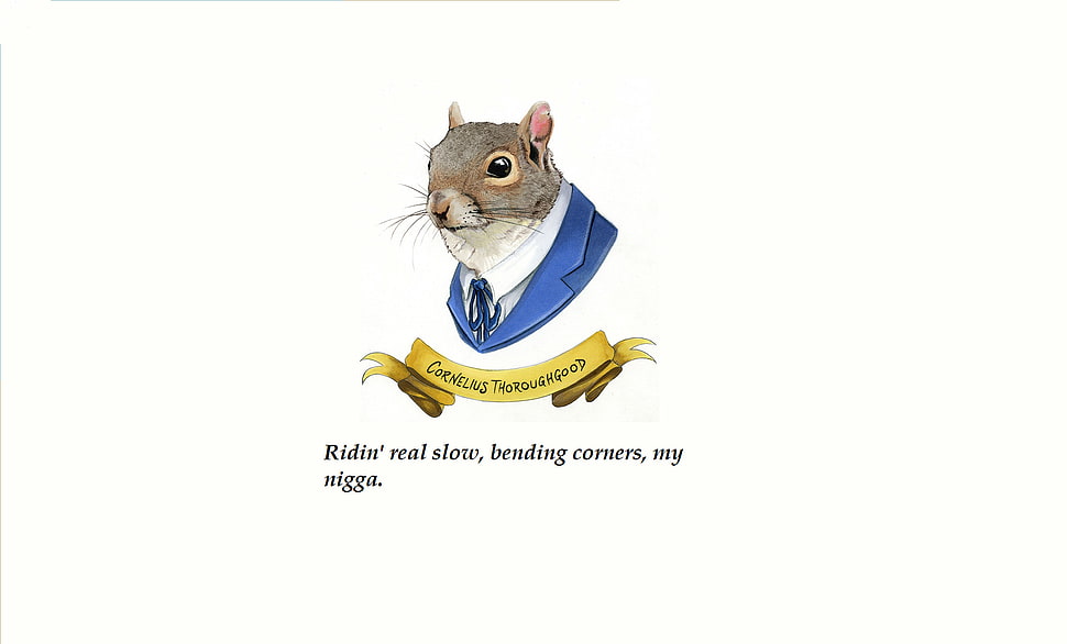 gray squirrel illustration, quote HD wallpaper