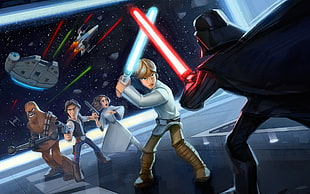 Star Wars, Han Solo, Luke Skywalker, Darth Vader HD wallpaper