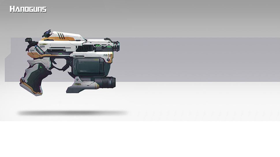 white and back gun toy, science fiction, weapon HD wallpaper