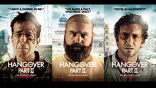 three Hangover Part II movie posters, movies, Hangover Part II, collage