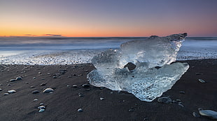 ice on seashore, iceland HD wallpaper