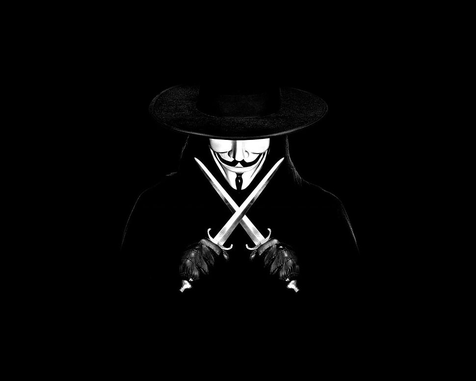black and gray metal base chair, V for Vendetta HD wallpaper