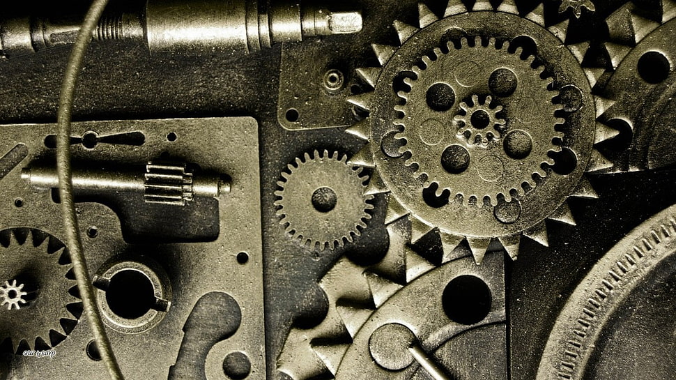 gray vehicle engine gears, gears HD wallpaper