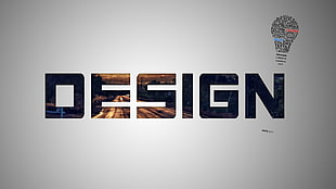 Design illustration, typography, lightbulb
