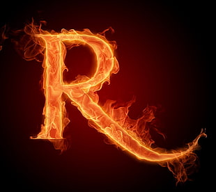 red and yellow plastic toy, fire, letter HD wallpaper