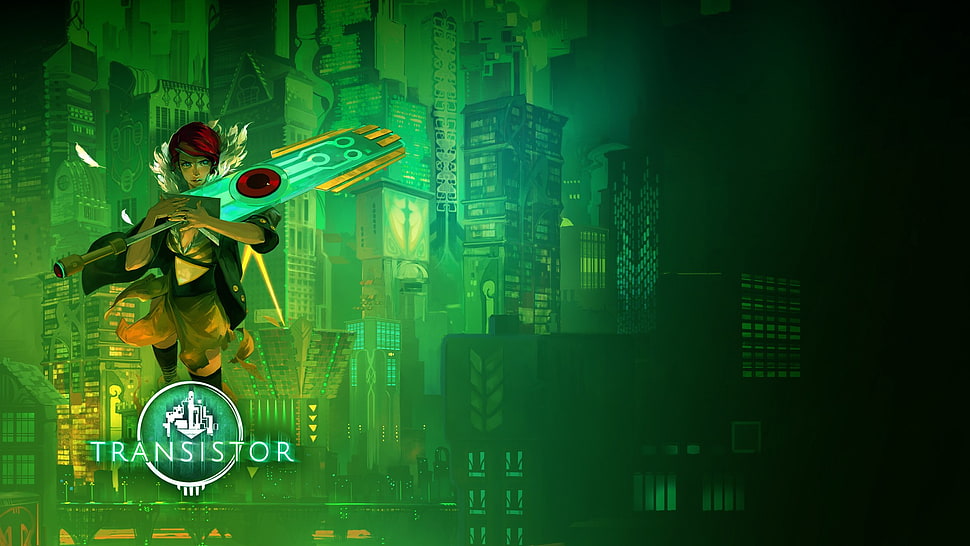 Transistor illustration, Transistor, green, redhead, Red (Transistor) HD wallpaper