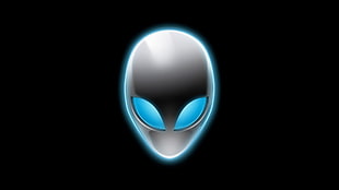 Alienware logo, digital art, simple background, aliens