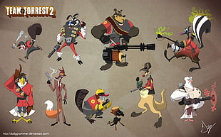 Tema Forrest 2 illustration, Sniper (TF2), Spy (TF2), Scout (TF2), Soldier (TF2) HD wallpaper