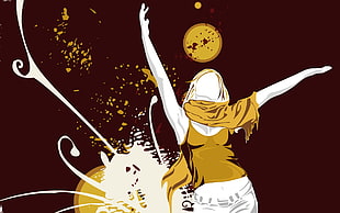 faceless woman dancing with splash background poster
