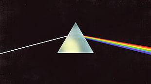 black and red wooden table, Pink Floyd, The Dark Side of the Moon, music, triangle