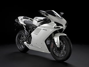 white and black sports bike, motorcycle, Ducati