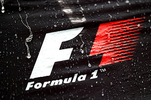 Formula 1 digital artwork, Formula 1, logo, sport , water drops