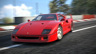 red Ferrari Testarossa coupe, Gran Turismo 6, PlayStation 3, car, Ferrari HD wallpaper