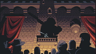 brown castle illustration, A Bastard's Tale, video games, pixel art, knight HD wallpaper