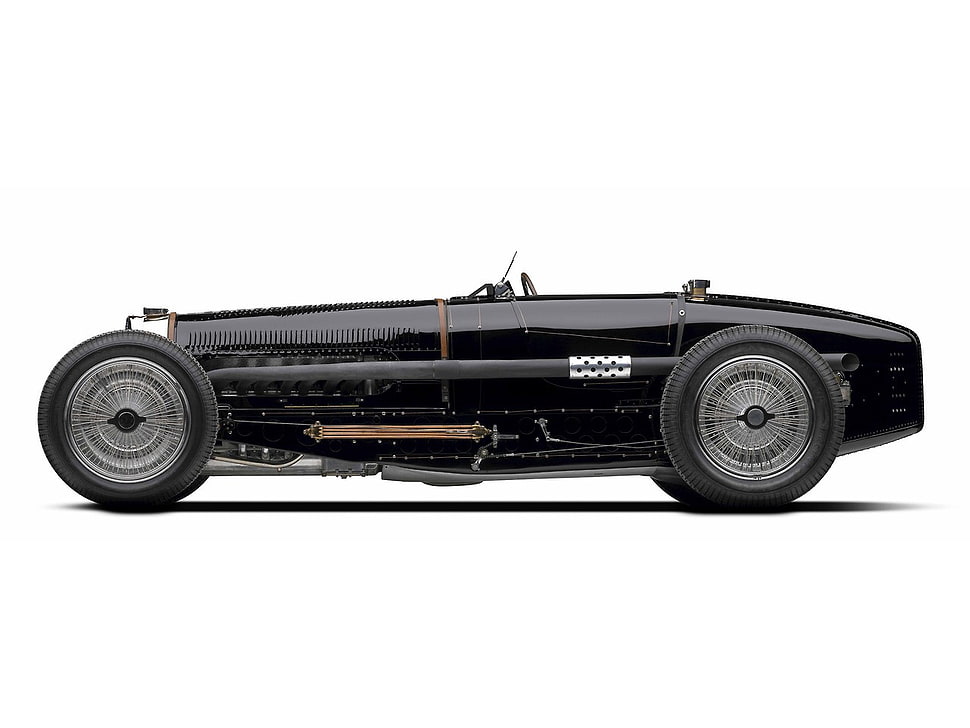 black vehicle, vehicle, car, Bugatti, Bugatti 59 HD wallpaper