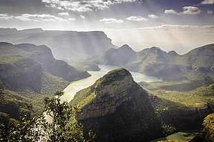 long exposure photography of green mountains with body of water, blyde, mpumalanga