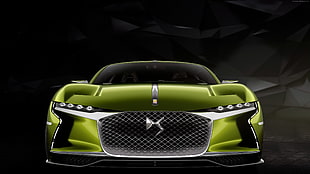 green and gray sports car