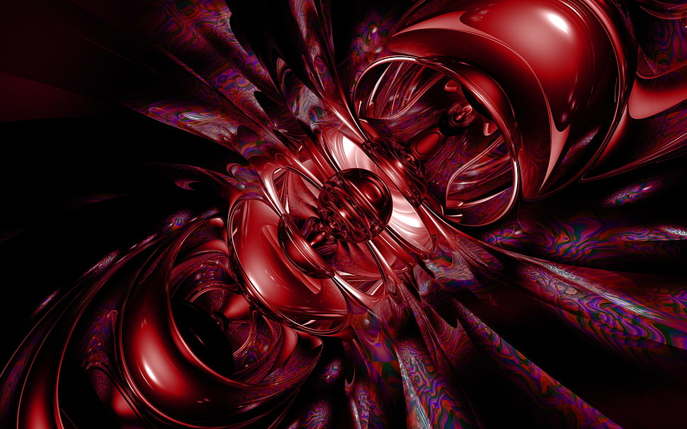 red and black abstract illustration HD wallpaper