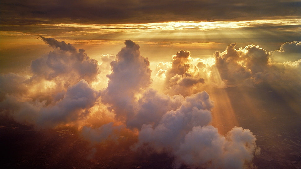 clouds under sunset HD wallpaper