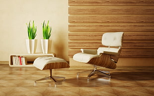brown swivel armchair