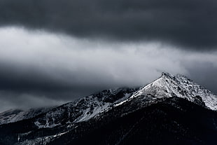 greyscale mountain peak picture