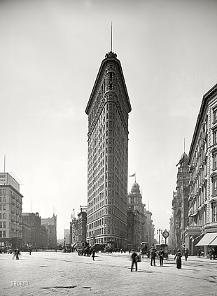 grayscale photo of high rise building, USA, Flatiron Building , New York City