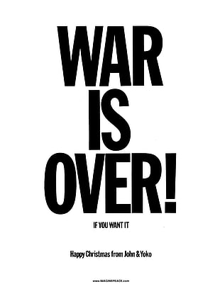 white background with text overlay, John Lennon, Yoko Ono, protestors, Vietnam War HD wallpaper