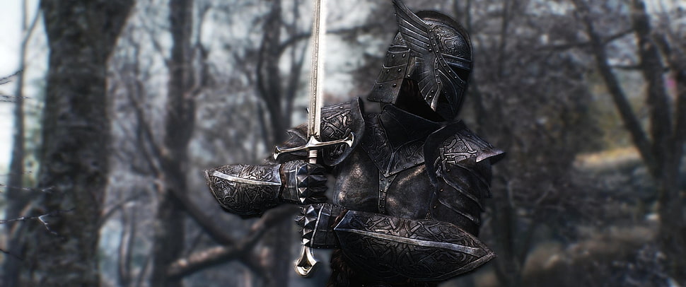 black knight and gray sword, The Elder Scrolls HD wallpaper