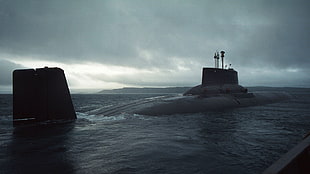 gray submarine, military, submarine, Russian Navy, navy HD wallpaper