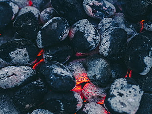 burning charcoal