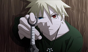 Uzumaki Naruto illustration, anime boys, Naruto Shippuuden, dagger, Uzumaki Naruto HD wallpaper