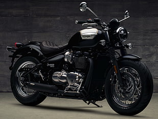 gray and black Triumph cruiser motorcycle