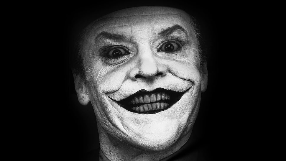 The Joker, Jack Nicholson, Joker, Batman, monochrome HD wallpaper