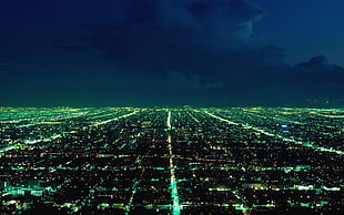 aerial view of night city, landscape
