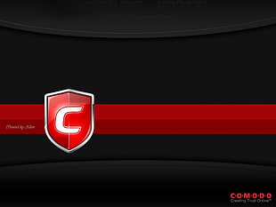 red and silver logo, COMODO, security, internet, trust