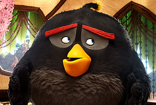 black Angry Birds character HD wallpaper