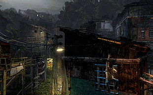 man climbing house painting, The Last of Us HD wallpaper