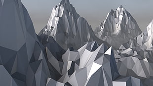 grey mountain digital wallpaper