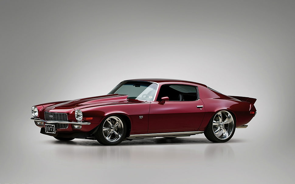 red coupe HD wallpaper