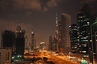 assorted-color high-rise buildings, street, urban, Dubai