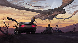 videogame digital wallpaper, fantasy art, dragon, artwork, Klaus Pillon HD wallpaper