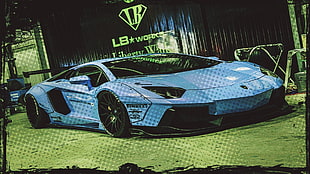 blue Lamborghini Aventador, Lamborghini Aventador, car