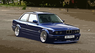 blue BMW coupe, car, blue cars, BMW M3  HD wallpaper