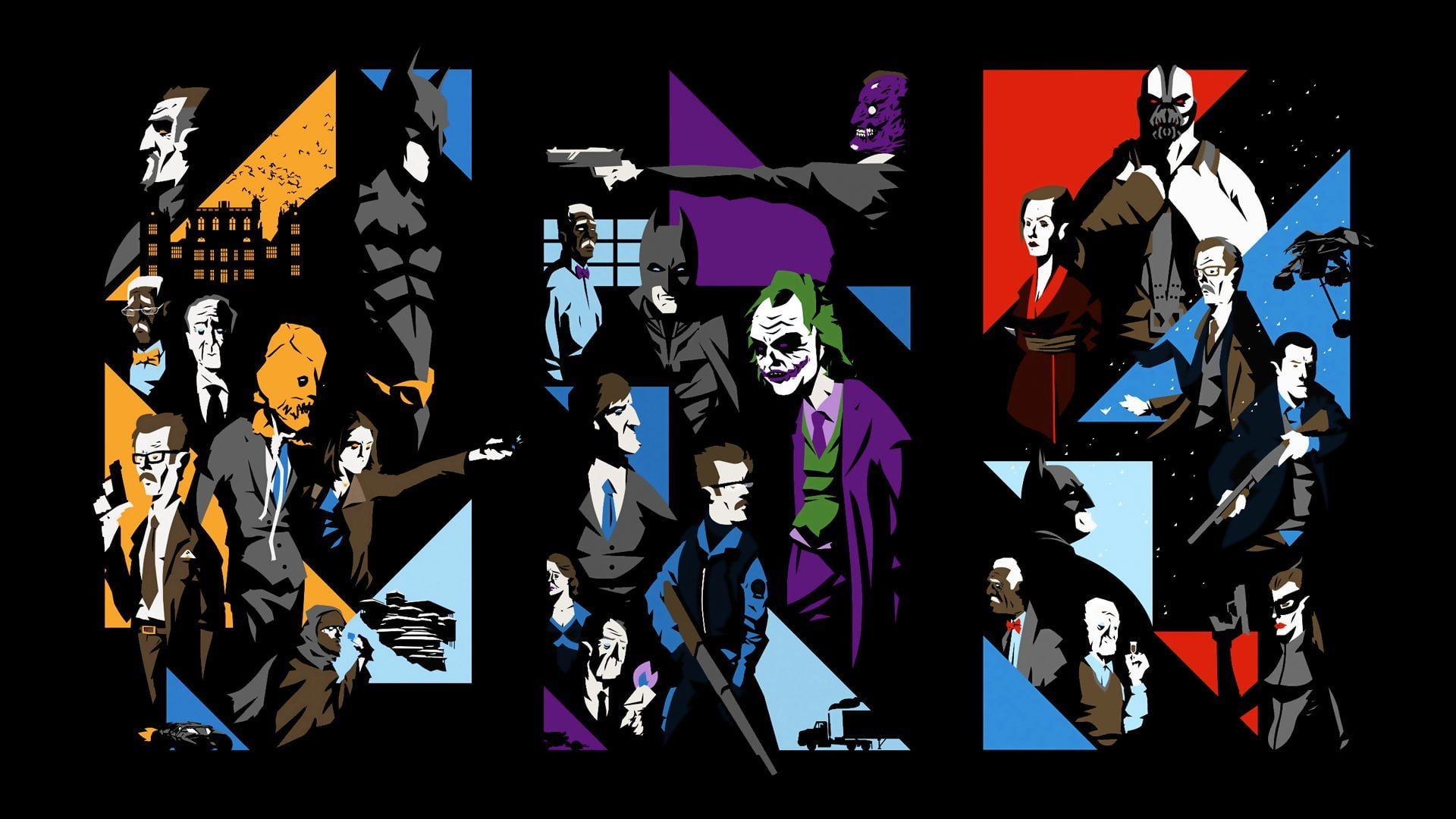 Batman characters illustration