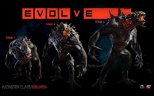 Evolve Monster Class Goliath poster, video games, Evolve, creature