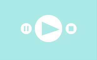 plat, pause and record symbols