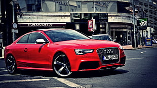 red Audi coupe, Audi, Audi RS5, car HD wallpaper