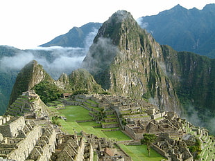 rock formation mountain, Peru, Machu Picchu, mountains, mist