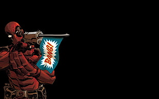 Deadpool holding gun illustration